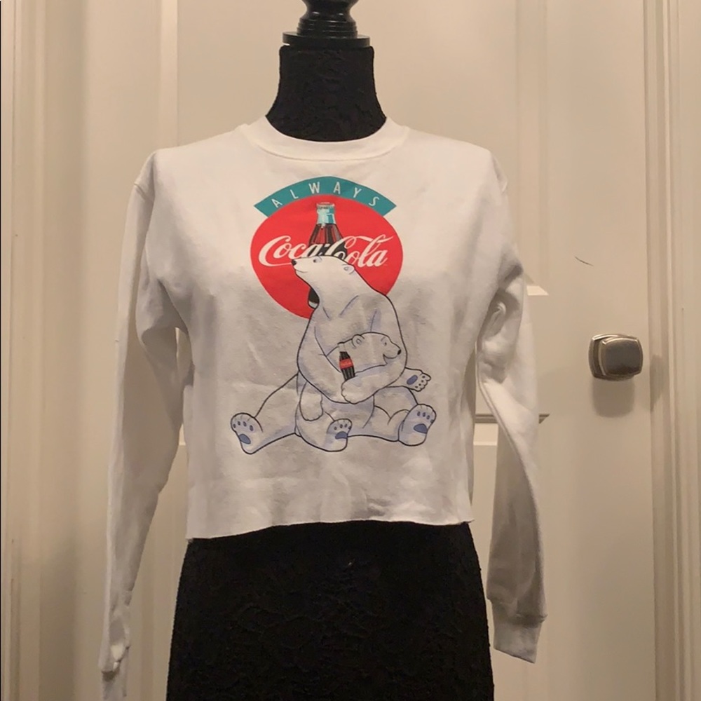 White Coca-Cola cropped sweatshirt